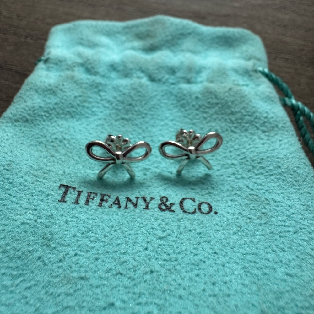 Tiffany & Co. Silver Bow Studs
